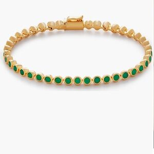 Monica Vinader Green Onyx Bezel Gemstone Essential Tennis Bracelet